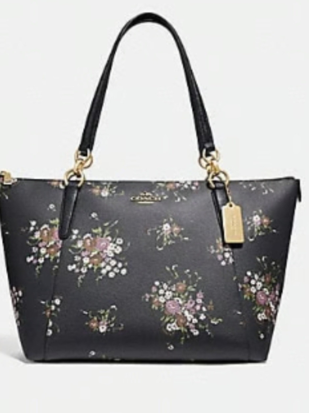 Coach Ava Floral Black Tote Bag